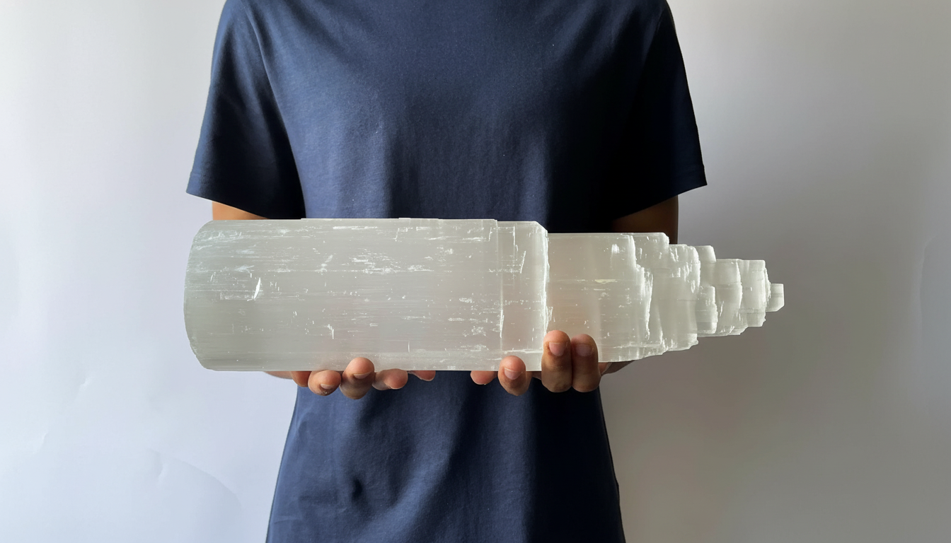 Taille réelle de la lampe en sélénite