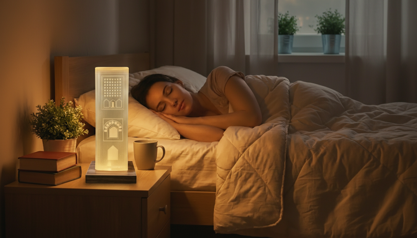 مصباح صومعة حسان في أجواء هادئة