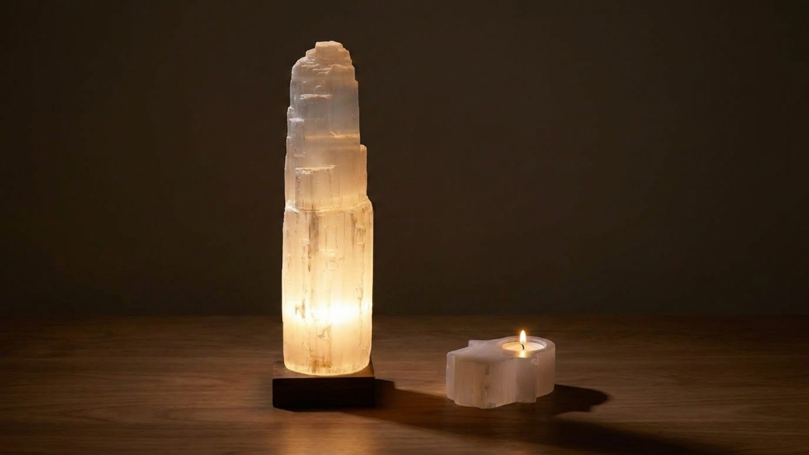 lampe selenite naturelle